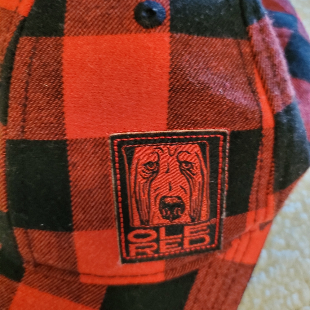 Ole Red black and red plaid baseball cap. Adjustable - Picture 2 of 4